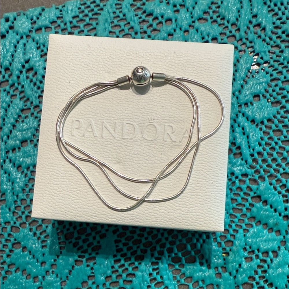 Pandora Triple Strand Silver Bracelet